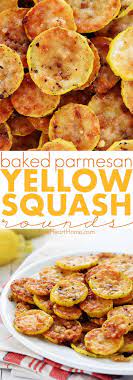 Baked Parmesan Yellow Squash Rounds An Easy And Delicious Summer Squash Recipe Requiri Summer Side Dishes Recipes Yellow Squash Recipes Summer Squash Recipes