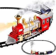 Classic Train Set For Kids With Smoke Realistic Sounds 3 Cars And 11 Feet Of Tracks 13 Pcs Colors May Vary Train Set Toy Train Electric Train Sets