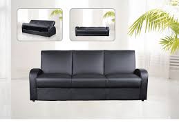 This is a sofa which you can sit back and relax in. Faux Leather 3 Seater Sofa Bed Black Brown Cream Homegenies