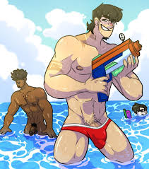 Rule 34 - Beach Black Hair Bulge Dark Skin Disventure Camp Gay Hunter  (disventure Camp) James (disventure Camp) Male Only Muscles Muscular Naked  Nude Pubic Hair Scar Summer Swimsuit Tom (disventure Camp)