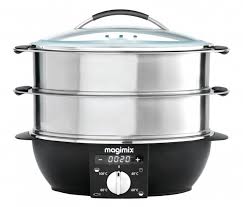 Cumpara cel mai bun aparat de gatit cu aburi la promotie.cu un steamer poti gati sanatos peste orez carne legume fara pierdere de vitamine. Aparat Multifunctional De Gatit Cu Aburi Magimix Le Cuiseur Vapeur Inox