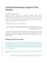 Menurut almunawi, bahwa yang dimaksud adalah tidak masuk surga bersama rombongan pertama penghuni surga. Amalan Sebaiknya Bagi Para Wanita Menuju Surga