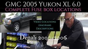 It does this over and over again. 2005 Gmc Yukon Denali Xl 6 0 Complete Fuse Box And Relay Location With Video Location And Diagrams Youtube