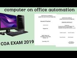 An example could be office automation that includes knowledge of windows operating system, microsoft word, microsoft excel, microsoft powerpoint, onenote these certificates are accepted worldwide and are much better than certifications from unknown computer training institutes. Computer On Office Automation Record Note Coa Record Of Front Page Youtube