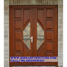 Pintu Utama Rumah Kaca Patri Kayu Jati Pintu Kayu Rumah