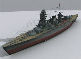 Nagato Battleship Navy Ship 3d Model Nagato 3d Model Battleship