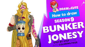 Take a look at how to complete two of the more difficult challenges: How To Draw Bunker Jonesy Fortnite Season 9 Step By Step Drawing Tutorial With Coloring Page Youtube