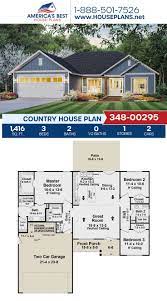 House Plan 348 00295 Country Plan 1 416 Square Feet 3 Bedrooms 2 Bathrooms In 2021 Country House Plans Country House Design Country House Plan