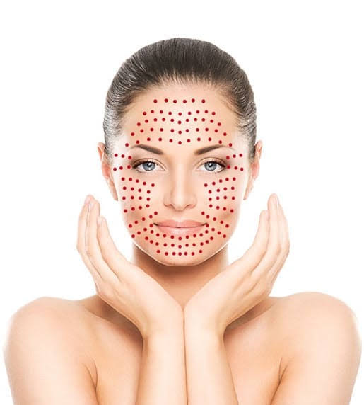Model displaying smooth, glowing skin