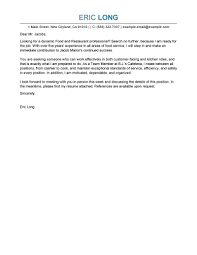 Maybe you would like to learn more about one of these? Professional Food Service Cover Letter Examples Livecareer