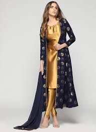 ls 1455 navy gold suits ladies wear diya online in