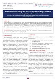 Pdf National Education Policy 2020 And Its Comparative Analysis With Rte