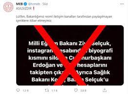 Jun 17, 2021 · tüm dünyayı ve ülkemizi etkisi altına alan koronavirüs sebebiyle bir buçuk yıl gibi bir süre eğitimlerine uzaktan devam eden öğrenciler için, milli eğitim bakanı ziya selçuk'ta. Ziya Selcuk Hakkindaki Istifa Iddialarina Meb Den Jet Yalanlama Itibar Etmeyiniz Son Dakika