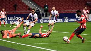 Óscar plano (real valladolid) right footed shot from the centre of the box to the bottom right corner. Spain Atletico Madrid Dominates Valladolid 2 0 And Becomes Leader France 24 Teller Report