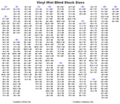 Mini Blind Size Chart Ofertasvuelo