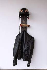 Industrial Steel Helmet Rack Holder With Sprocket Glove Or Goggle Shelf And Wrench Key And Coat Hook Helmet Helmet Storage Motorcycle Helmets