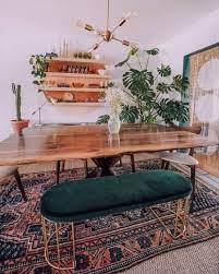 Check spelling or type a new query. Mid Century Boho Dining Room With A Live Edge Table And Boho Rug Boho Dining Room Bohemian Dining Room Mid Century Dining Room