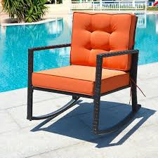 Outdoor Wicker Rocking Chair Patio Lawn Rattan Single In 2020 Wicker Rocking Chair Patio Rocking Chairs Rocking Chair Porch