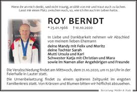 Traueranzeigen von Roy Berndt