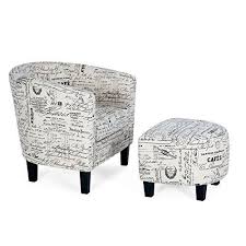 ghp 300 lbs capacity beige curved back french print accent club chair with ottoman chair pub chairs printed accent chairs