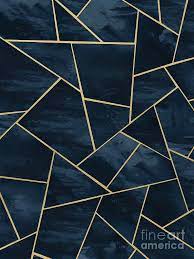The navy gold star family initiative is a cnic fleet and family readiness program that honors the sa. Dark Midnight Navy Blue Gold Geometric Glam 1 Geo Decor Art Digital Art By Anitas And Bellas Art
