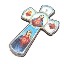 Os padres da igreja já falavam dela; Crucifixo Cruz De Parede Sagrado Coracao De Jesus E Maria Resinado Fornecedor 2 Terco Magazine Luiza