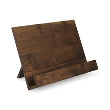 Using a dedicated cookbook stand not only gives you a better angle for reading, but some even protect the. Walnut Cookbook Holder Cookbook Stand Williams Sonoma