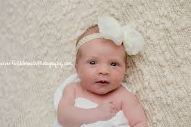 Beautiful Newborn Baby Girl White Ivory Awake Eyes Open Not Sleepy Non Sleeper Big Bow Headband Gol Baby Girl Newborn Newborn Photography Photography