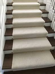 New Zealand Wool Broadloom Carpet Fabricated Into A Stair Runner With Serged Edges Stair Rods Ad Hallway Carpet Runners Stair Runner Carpet Wool Stair Runner