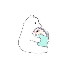 しろくま ハリネズミ ゆる絵 線画 しろくま 絵 イラスト