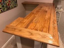 House Of Fara 1 1 8 In X 4 1 2 In X 96 In Oak Chicago Bar Rail Moulding Br45 The Home Depot Bar Countertops Wood Bar Top Chicago Bars