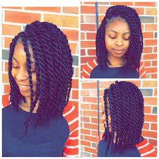 Large Senegalese Braided Into A Bob Senegalese Braids Triangle Braids Short Senegalese Twist