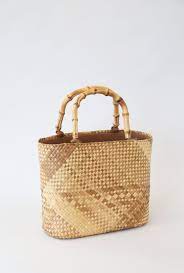Vintage Purse Genuine Lauhala Hand Woven Hawaiian Purse Bamboo Handles Dress Bag Purses Vintage Purse Bags