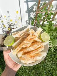 Fresh Jicama And Lime Fries Recipe Vegetarian Vegan Recipes Jicama Snacks