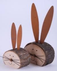 Hase Holzscheibe Mit Blechohren Ostern Basteln Holz Diy Ostern Basteln Fruhling Ostern