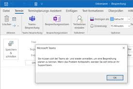 The user account kontokürzel@student,partner.kit.edu does not exist in the. Teams Outlook Add In