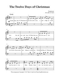 A first book of christmas songs for the beginning pianist: The Twelve Days Of Christmas Free Easy Beginner Christmas Piano Sheet Music With Lyrics 12 Days Of Christmas