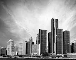 Detroit Black And White Skyline By Alanna Pfeffer In 2020 Detroit Skyline City Skyline Silhouette Skyline