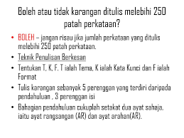 Panjang karangan anda hendaklah antara 200 hingga 250 patah perkataan. Ppt Ceramah Teknik Menjawab Soalan Bahasa Melayu Spm Powerpoint Presentation Id 2293307