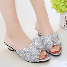 Trouvez chaussure à votre pied ! Fleur Enfants Filles Sans Lacet Fete De Mariage Paillettes Chaussures Pour Filles Sandales A Talons Hauts Pantoufles Nouveau 5 6 7 8 9 10 12 Ans Aliexpress