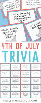 Fourth of july trivia printable. Printable Fourth Of July Trivia Hey Let S Make Stuff