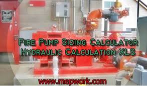 fire pump sizing calculator hydraulic calculation xls