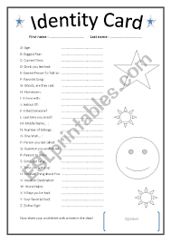 Say goodbye to boring writing practice with this colorful uppercase letters worksheet that helps improve kids' form and hand control. Identity Card Alphabet Abc Esl Worksheet By Icilama