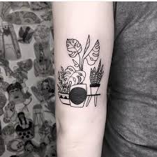 Decorate your laptops, water bottles, notebooks and windows. Minimalist Plants In Pots Tattoo By Dorca Borca Pots Tattoo Tattoos Minimalist Tattoo