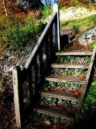 See more ideas about sloped backyard, garden stairs, hillside landscaping. Wooden Outdoor Stairs And Landscaping Steps On Slope Natural Landscaping Ideas Outdoor Stairs Landscaping Steps Garden Stairs