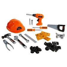 Black And Decker Toy Tool Box Start Your Play Tool Collection With 42 Essential Tools And Accessories Includes Drill With Realistic Function As Well Black Decker Tool Set Tools And Toys