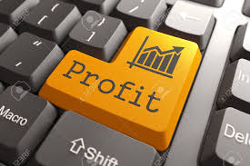 profit with growth chart icon on orange keyboard button