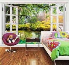 Papier Peint Tapisserie Personnalise Paysage Zen Trompe L Oeil Effet 3d Avec Les Lotus Atelier Wybo Papier Peint Decoration Maison Salon 3d