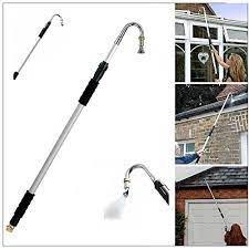 6 1/2 ft extends to 18 ft or 24 ft. Kingfisher Telescopic Gutter Cleaner Aluminium Extendable Pole Water Fed Gutter Drain Drainage Cleaning Extends From 117cm To 185cm Buy Online In Bahamas At Bahamas Desertcart Com Productid 51676597