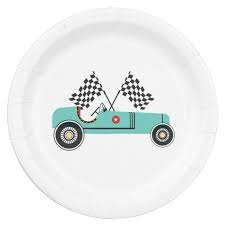 Vintage Race Car Disposable Party Paper Plate Zazzle Com In 2021 Vintage Car Party Vintage Race Car Party Vintage Car Birthday